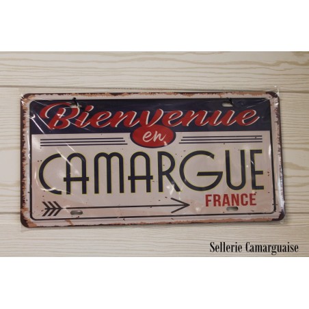 Plaque acier Bienvenue en CAMARGUE